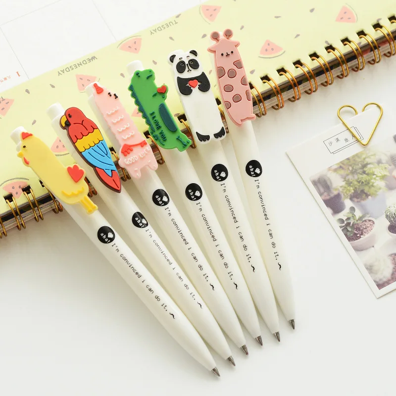 

Giraffe Dinosaur Panda Parrot Alpaca Chicken Press Gel Pen Stationery School Office Supply Student Gift Black Ink 0.5mm G9-16