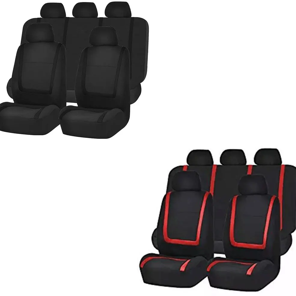 

Universal Breathable Faux Leather Car Seat Cushion Non-Rolling Up Vehicle Car Comfortable Non-Slide Stitching Color Seat Cover