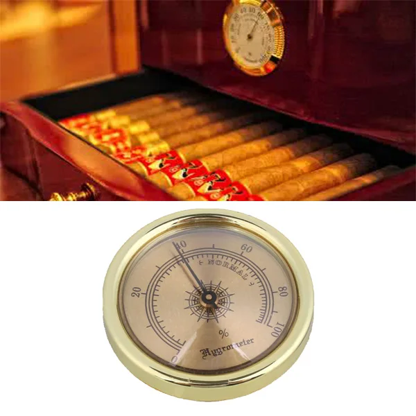 Mini Precision Cigarette Hygrometer Accurate Mechanical Humidor Round Hygrometers Humidity Detector Cigar Accessories Waterproof