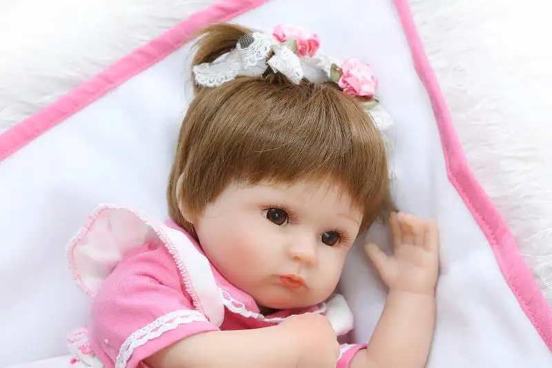 NPK Bebes Reborn Dolls de Silicone Girl Body 40 см очаровательные Куклы Игрушки для девочек boneca Baby Bebe кукла лучшие подарки игрушки