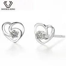 DOUBLE-R Серьги для Для женщин Ювелирные украшения бижутерия 18 К золото обручальное 0.13ct настоящий бриллиант Серьги-гвоздики CAE00609A