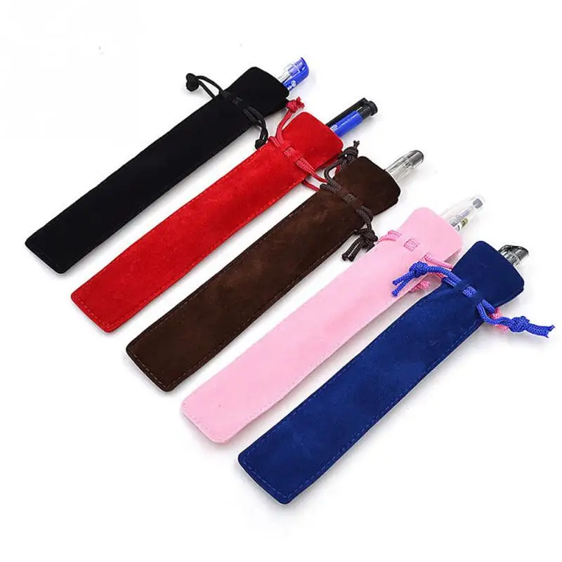 

5 Pcs Velvet Makeup Bag Pen Pouch Holder Single Cosmetic Bag Pen Case With Rope Brush Holder Travel storage Bag Gift