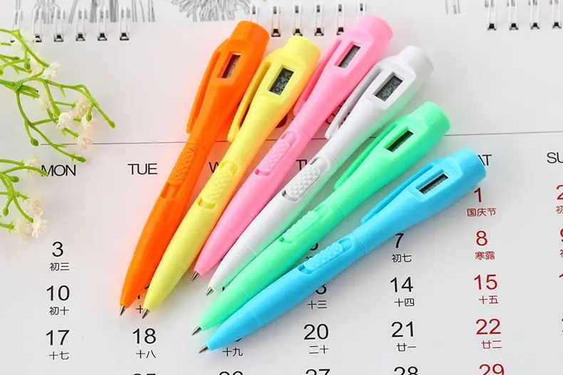 2pcs-per-lot-multi-function-ball-point-pen-with-time-clock-pen-kids-students-office-prize (2)
