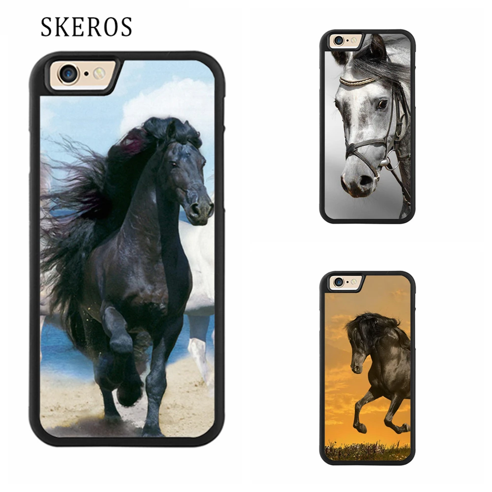 SKEROS horse Full Protective cover cell phone case for iphone X 4 4s 5 5s 6 6s 7 8 plus #qq179 |
