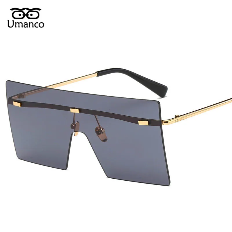 Umanco 2019 Новый негабаритный без оправы Квадратные Солнцезащитные очки для женщин мужчин сплав Рамка PC Len модный бренд пляжные дорожные