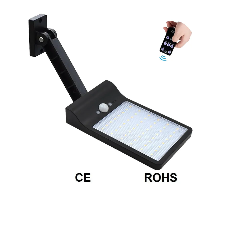 

48 led gear lock remote control rotate bracket solar street light Solar Lamp Human Body Induction Wall Light 3 Modes Dimmable sp