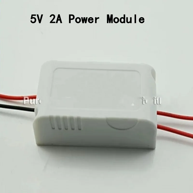 

1PCS AC220V-DC5V 2A 12W Power supply Isolated switch power supply module With cable case 220 to 5v board LED l1212