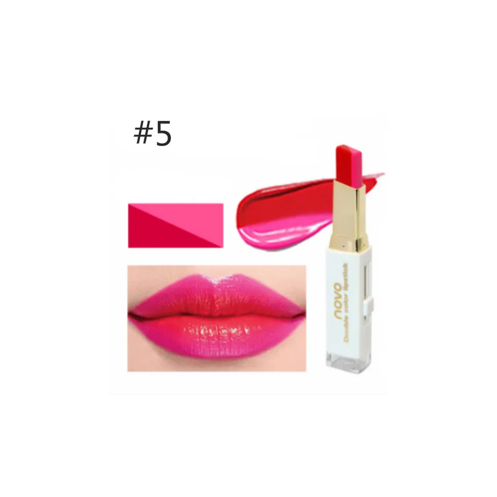 Dual Color Lipstick Moisturizing Gradient Color Fashion Makeup Lip Blam Waterproof & Long Lasting Works Especially Well