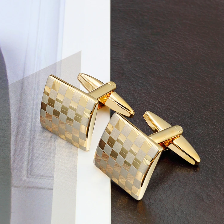 Silver Gold Color Square laser Cufflinks (6)