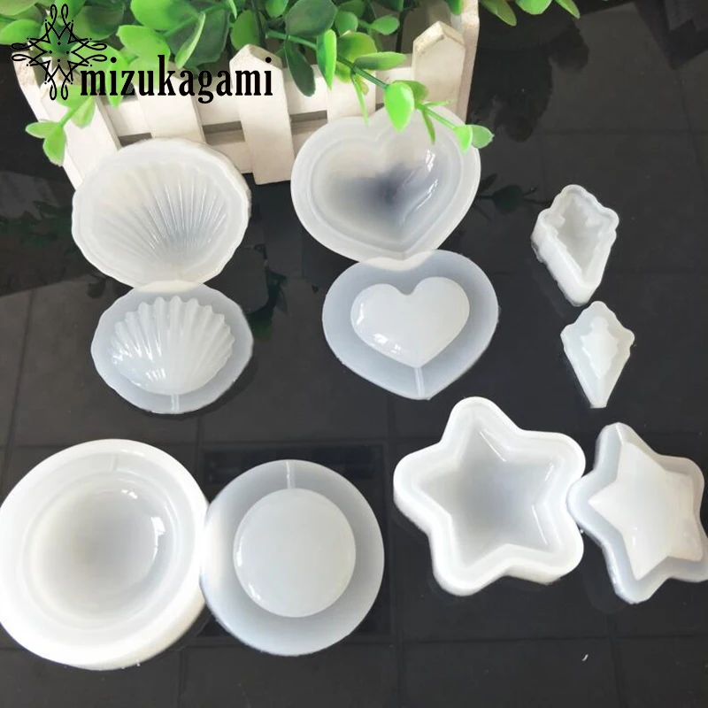 

UV Resin Jewelry Liquid Silicone Mold Heart Star Round Circle Scallops Charms Resin Molds For DIY Pendant Charms Making Jewelry