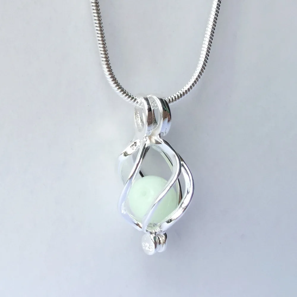 925 Silver Twisted Drop Pendant Locket,Sterling Silver Bijou Charm to Hold 7.5MM Bead for DIY Bracelet Necklace Earrings Jewelry 6