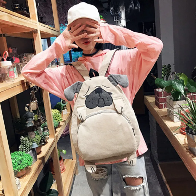 Женский холщовый рюкзак с вышивкой уши|corduroy backpack|fashion women backpackwomen backpack |