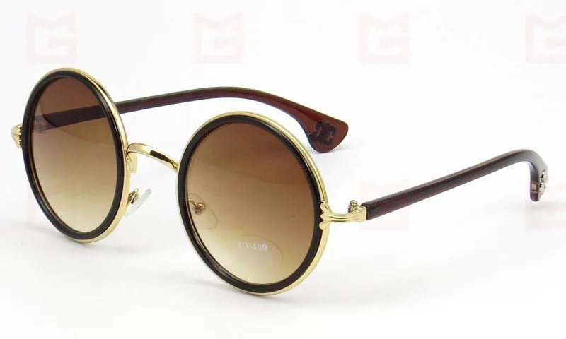Новые модные женские мужские круглые солнцезащитные очки, винтажные Разноцветные Летние солнцезащитные очки для женщин, высококачественные очки - Цвет линз: Коричневый