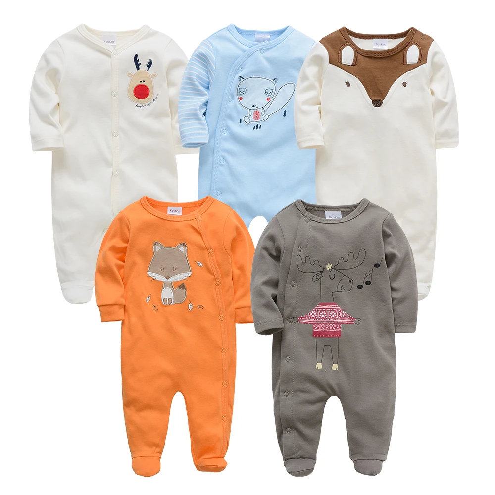 Kavkas Roupa De Bebes Infantil Menina, комбинезон с длинными рукавами для новорожденных мальчиков, комплект из 2 предметов, 3 шт., 5 шт., комплект одежды для маленьких девочек - Цвет: 8184864344