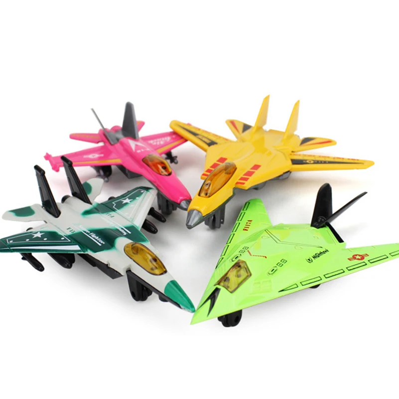 

4pcs/set Alloy Fighter Plane Model Toys Military Fighter Airplane Model Collection Aircraft Pull Back Plane Toys for Kids Gifts