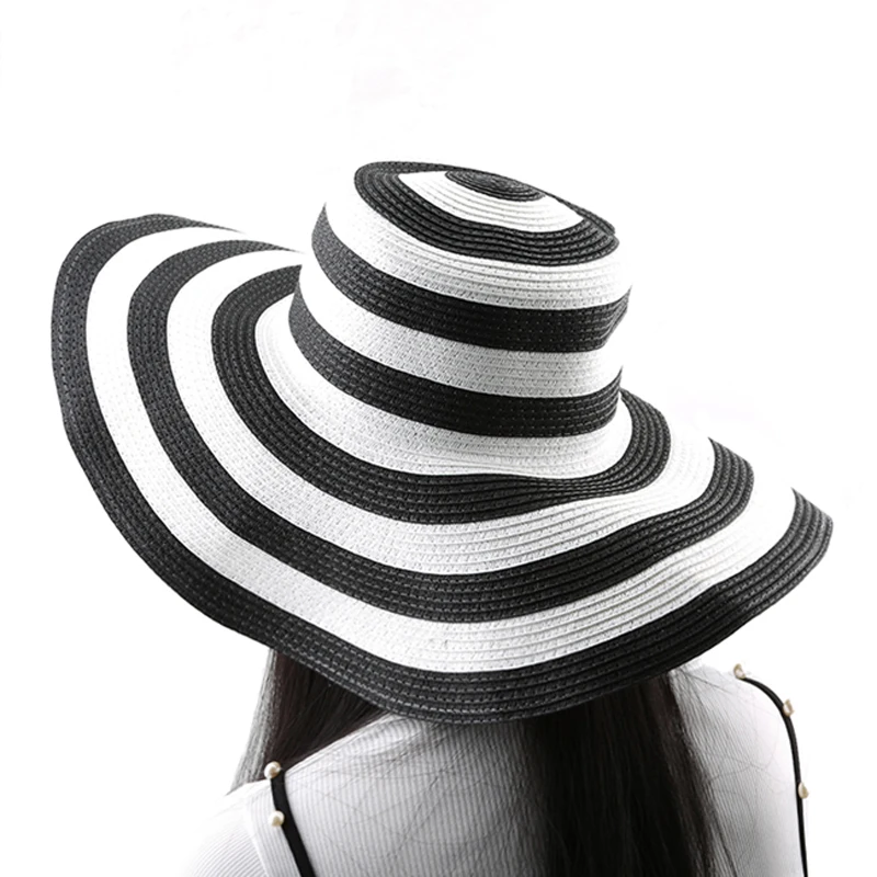 black and white striped hat