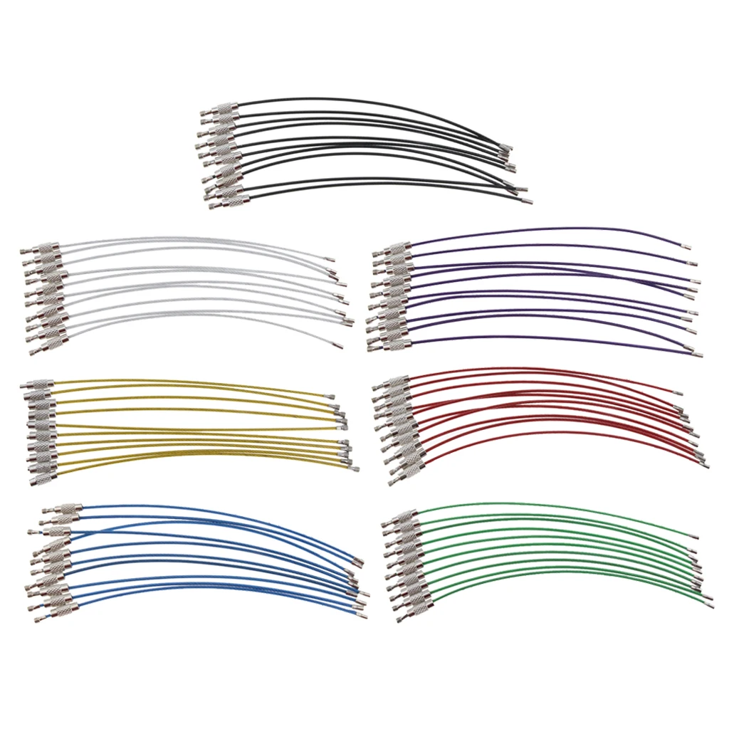 

10Pcs Stainless Steel Wire Keychain Cables Cable Wire Loop Luggage Tag Loops for Keychains Fashlight Car Key Outdoor Tools