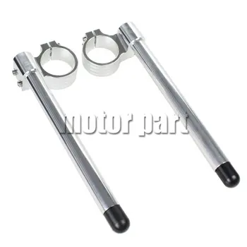 

43mm Clip-ons Handle Bar For Suzuki GSXR 750 1100 RF 600 900 RF600R RF900R GSF1200 Bondit Fork Tube CNC Riser Handlebar Silver