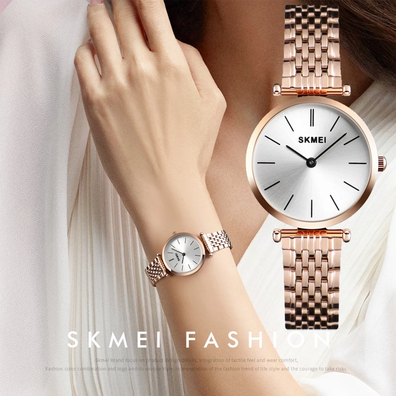 

Top Brand SKMEI Women Quartz Watch Waterproof Wristwatch Fashion Casual Ladies Bracelet Luxury Stainless Steel Women's Watches