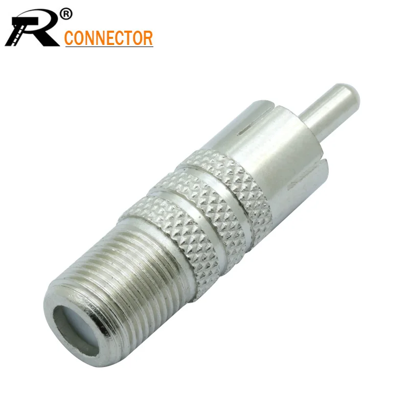 3PCS-LOT CCTV CAMERA SYSTEM COAXIAL ADAPTER NEW F TYPE COAX JACK TO RCA MALE PLUG STOCK OFFER LONG L