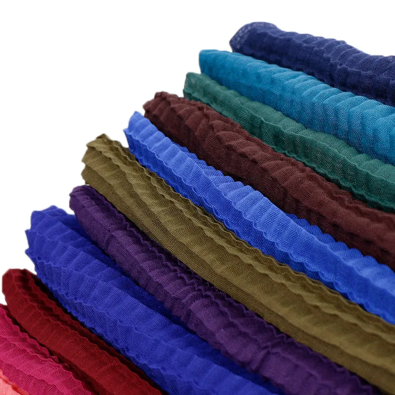 Простые морщинки хиджаб шарф плиссированные мусульманские платки морщинки вискозные шарфы хлопок плед обертывания эластичные шарфы-повязки 10 шт./лот