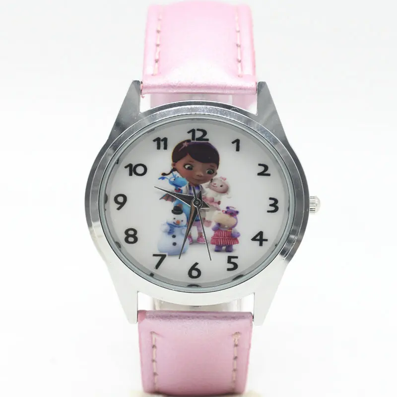 

Free Shipping HOT New 2017 Watch Doc Mcstuffins Style Print Leather Band Analog Casual Quartz WristWatch 1pcs