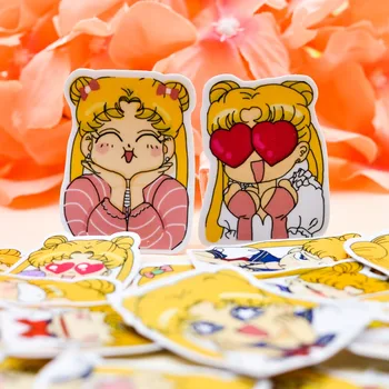 

38pcs Japanese Pretty Cartoon Sailor Moon Girl Sticker Scrapbooking Decorative series 1 /waterproof paper stickers