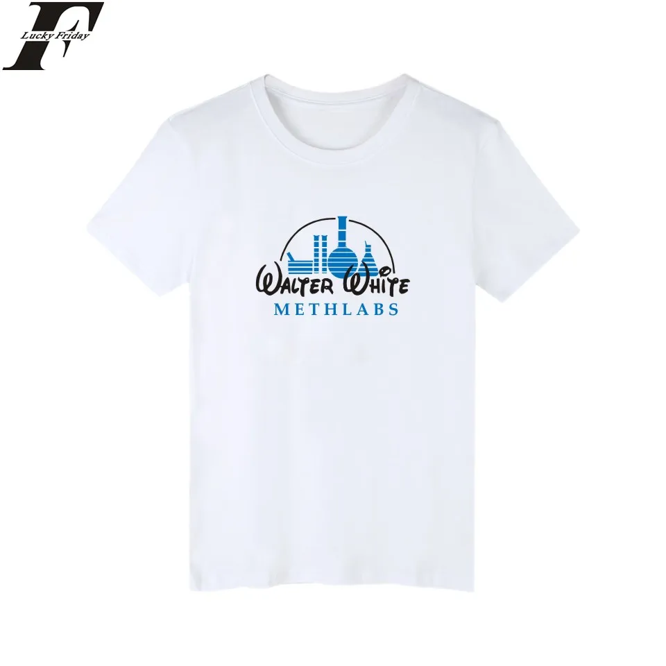 

LUCKYFRIDAYF Walter White in Meth Labs New Short Sleeve Funny T Shirt Men with 2016 Men Fashion Tshirts Brand Cotton Tee Shirts