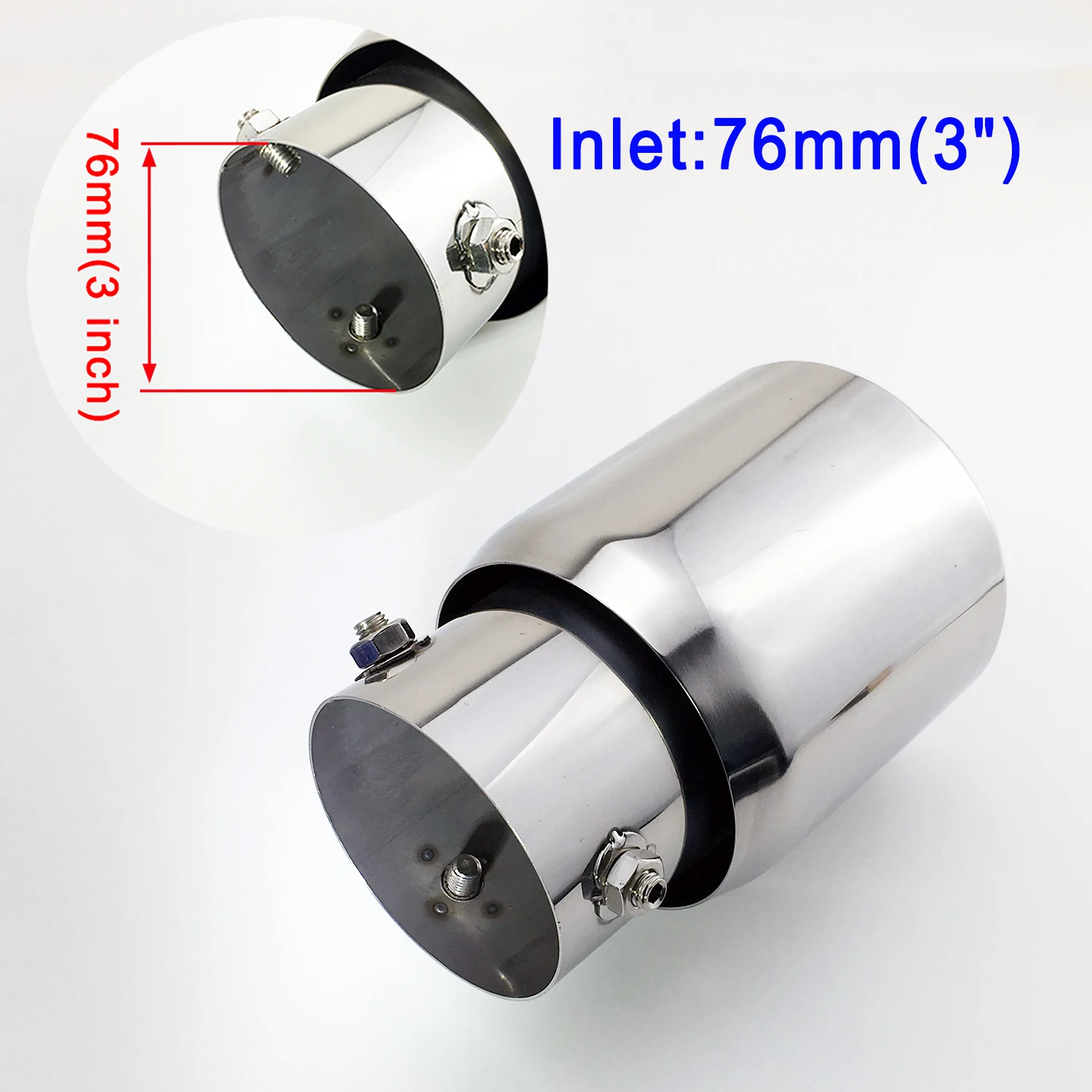 

Universal Auto Accessories Tail Muffler 76mm 3" Cut Out Tailpipe Exhaust Tips Silencer Rear Throat Trim Cover Decoration