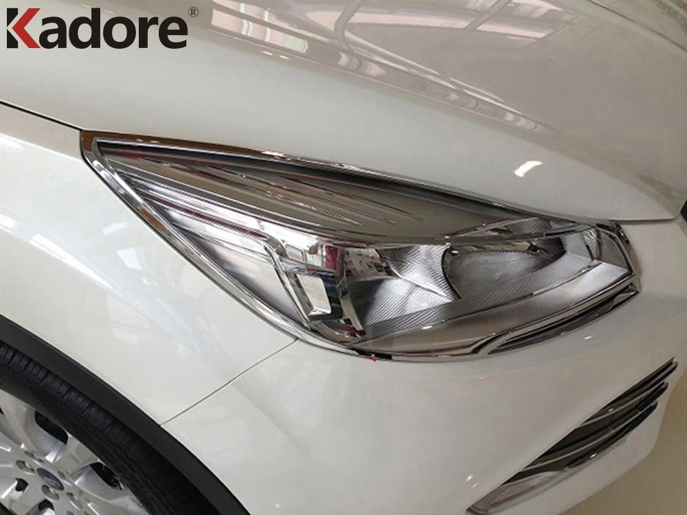 2 шт. хромированные накладки на переднюю фару автомобиля для Ford Escape Kuga 2012