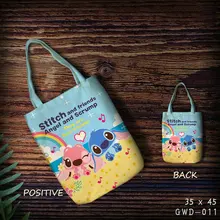 Lilo& Stitch сумка для покупок Складная аниме по индивидуальному заказу с собственным логотипом мультяшная Милая хозяйственная сумка холщовая Эко сумка