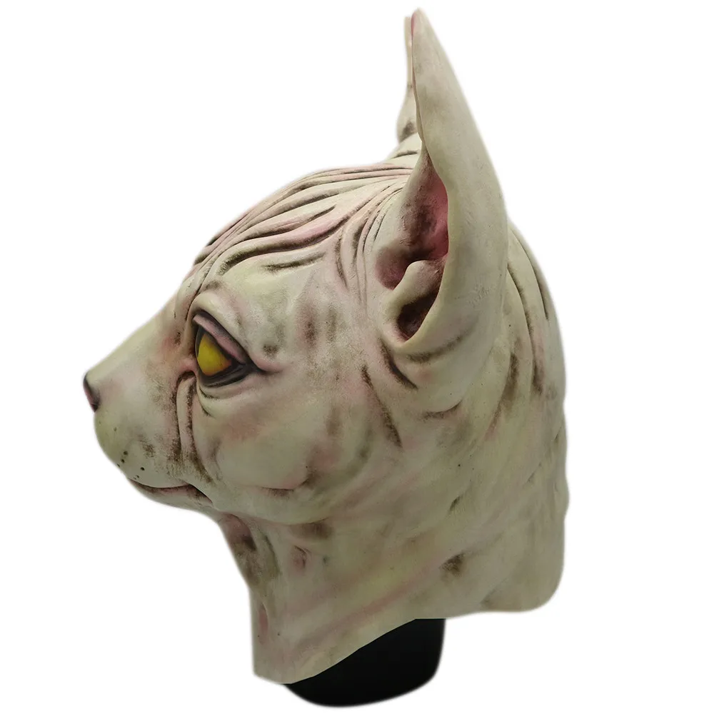 Безопасная нежная маска на всю голову, безволосая маска для кошки, латексная маска для головы лошади, костюм, коллекционная опора, страшная маска для косплея, игрушка