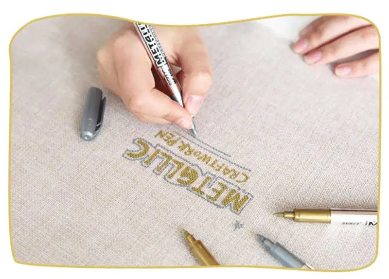 Gold Silver Color Paint Pen Metal Pen Technology Decoration Craftwork Crafts Art Painting Metalic Fabric Marker Pens Stationery Gold Silver Color Paint Pen Metal Pen Technology Decoration Craftwork Crafts Art Painting Metalic Fabric Marker Pens Stationery