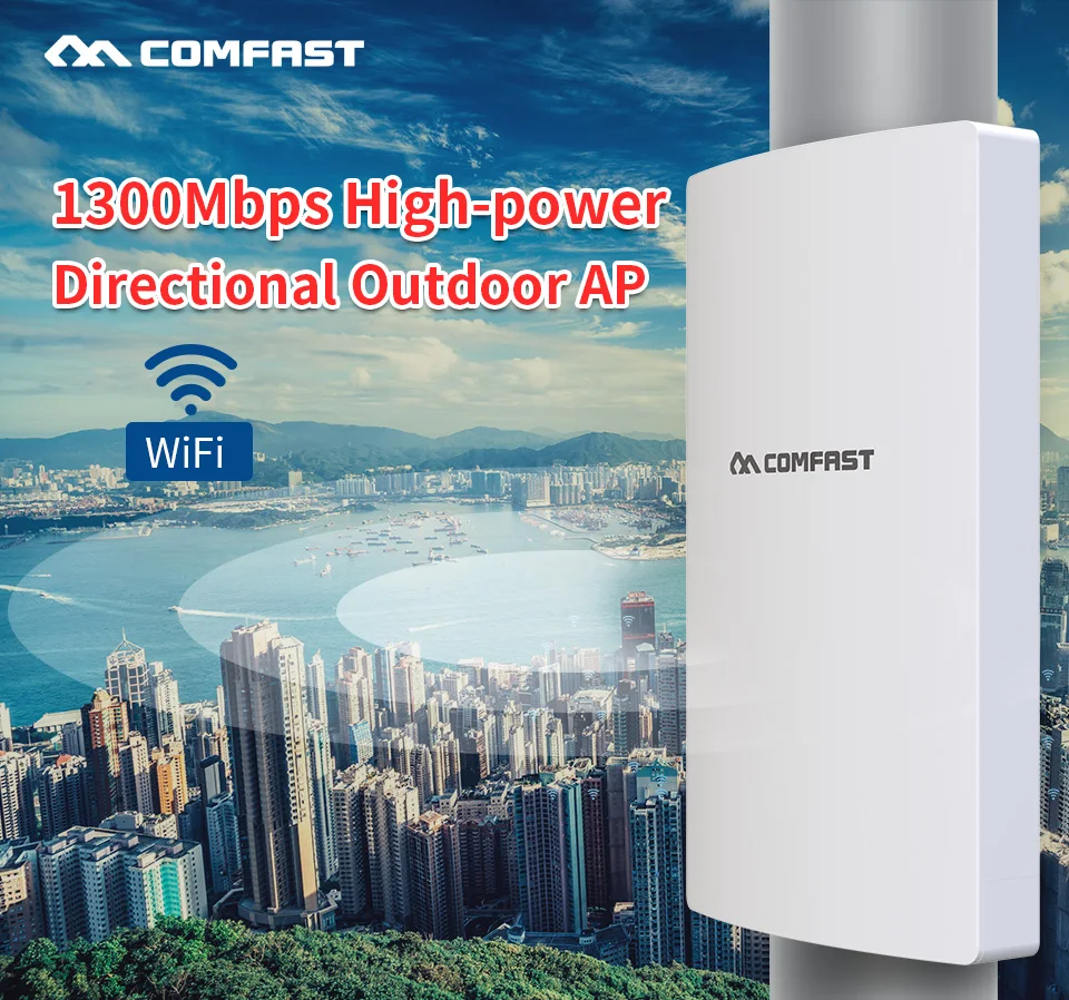 

Comfast 1300Mbps Dual Band 5Ghz High Power Outdoor AP Gigabit Wan/LAN RJ45 Directional Antenna Access Point Wifi Base Station AP