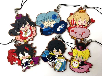 

6PCS/LOT Japanese anime figure rubber Silicone mobile phone charms/keychain