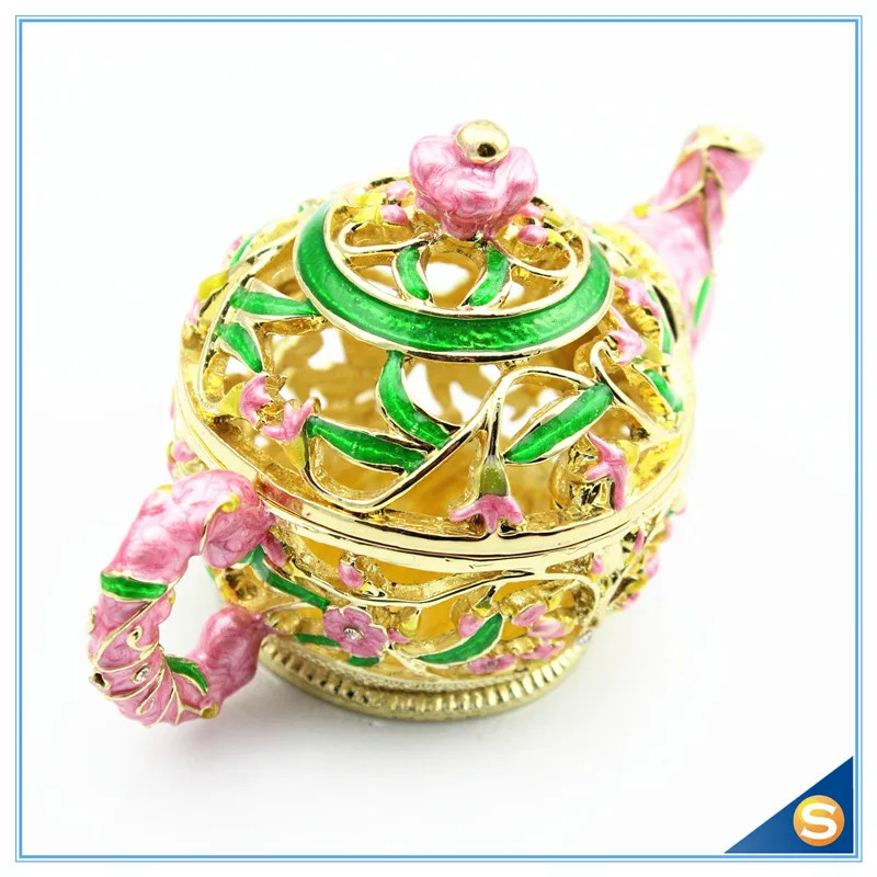 Wholesales SCJ1078 Teapot Shape Fashionable Rhinestone Metal Jewelry