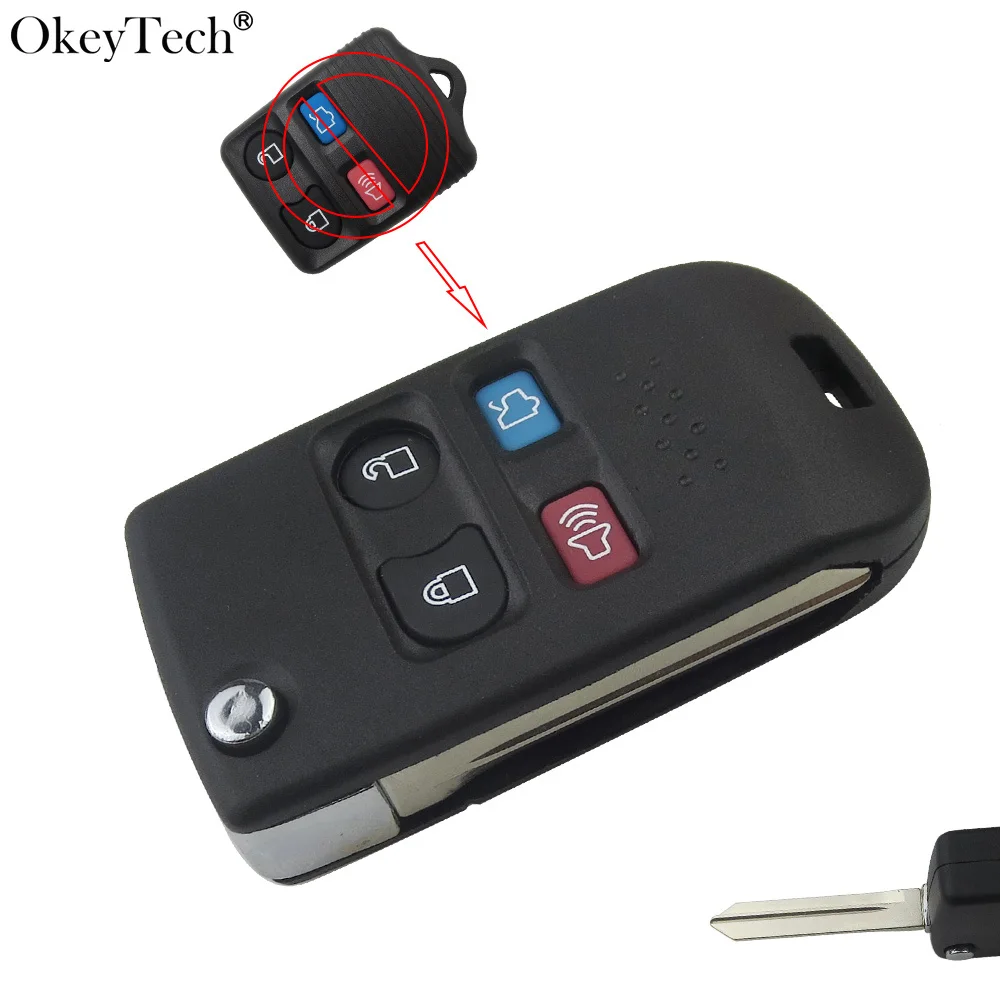

Okeytech 4 Buttons Modified Folding Remote Key Flip Fob Shell For Ford Crown Victoria Escape Expedition Explorer Explorer Sport