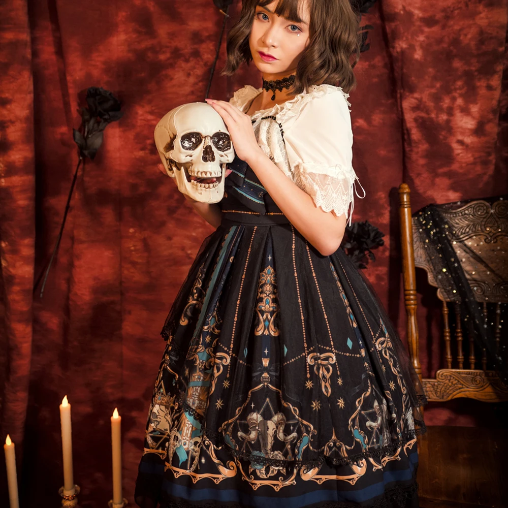 

Lolita Princess Dress Collection Girls Costume Made Kawaii Princess Skirt Gothic Dresses Medieval Black Dress