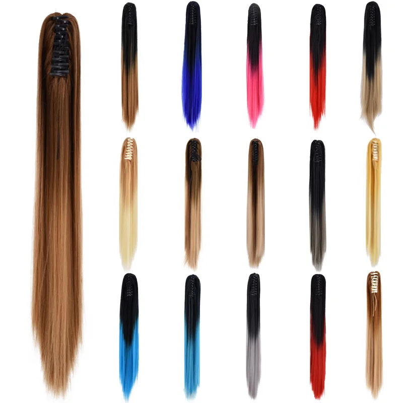 

JOY&BEAUTY 26" Synthetic Women Claw on Ponytail Clip in Hair Extensions Straight Style Pony Tail Hairpiece Ombre Brown Blonde