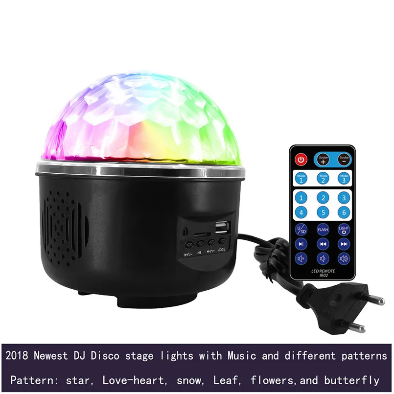 Led Garland Light Remote Control Crystal Magic Ball 10W 6 LED Stage Light Party Disco DJ Club KTV Luces De Navidad 35DC37