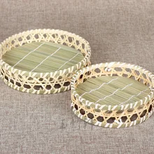 1 шт. ручная Бамбуковая Корзина Фруктовая тарелка бамбуковый коврик подставка для приготовления на пару Ресторан отеля