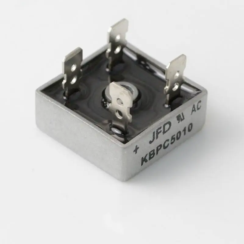

5Pcs 50A KBPC5010 1000V Metal Case Single Phases Diode Bridge Rectifier Bipolar Heavy duty terminals with a center mounting hole