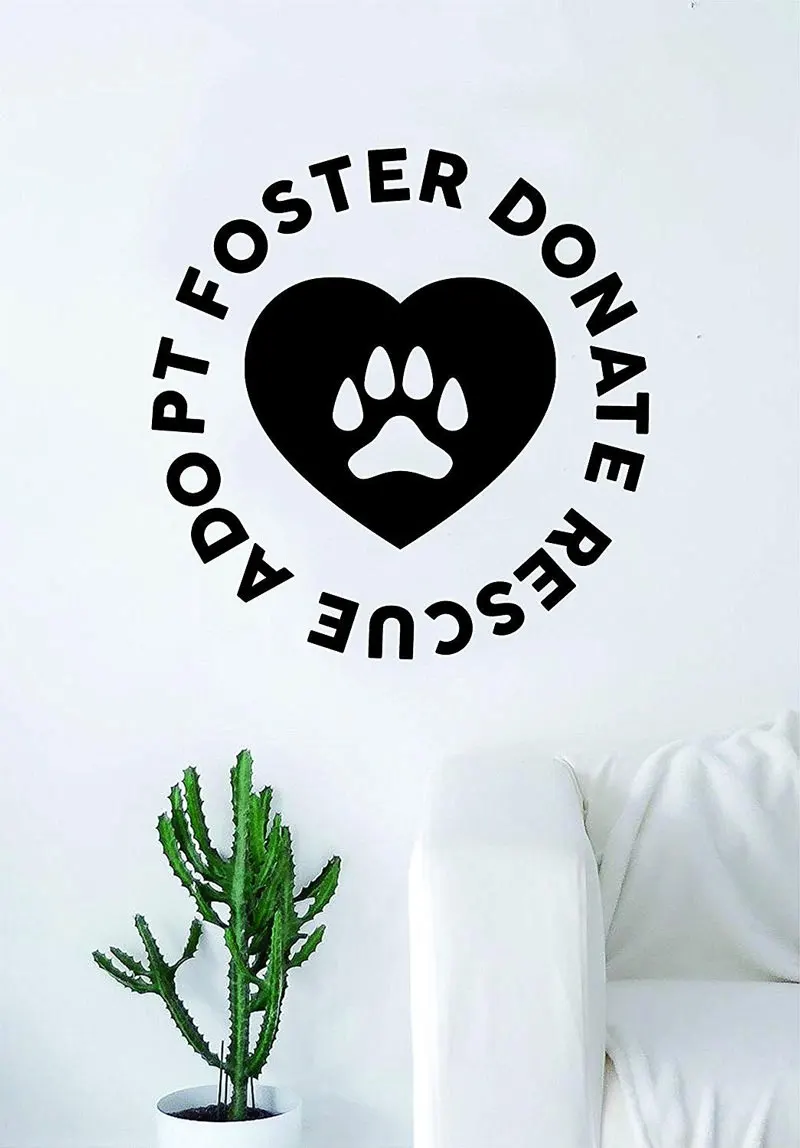 

Foster Donation Rescue Dog Puppy Wall Decal Sticker Room Art Vinyl Pet Veterinary Paw Print Heart Love CWY12
