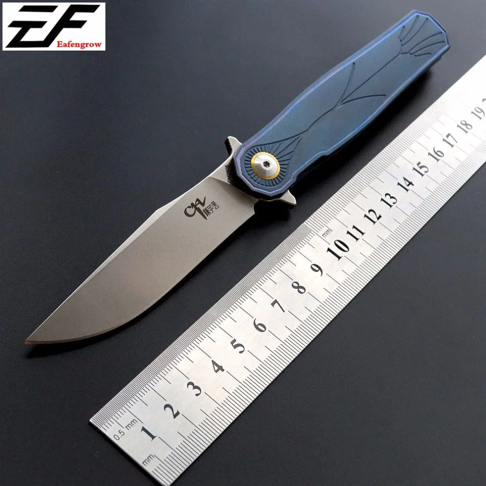 

Good CH3505 Flipper folding knife S35VN Blade ball bearing TC4 Titanium handle camping hunting pocket fruit Knives EDC Tool