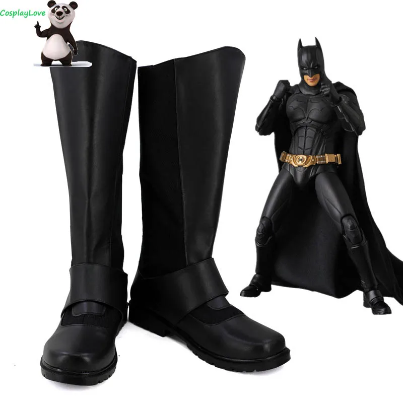 DC Comics Batman V Superman: Dawn Of Justice Bruce Wayne Black Cosplay Shoes Boots CosplayLove