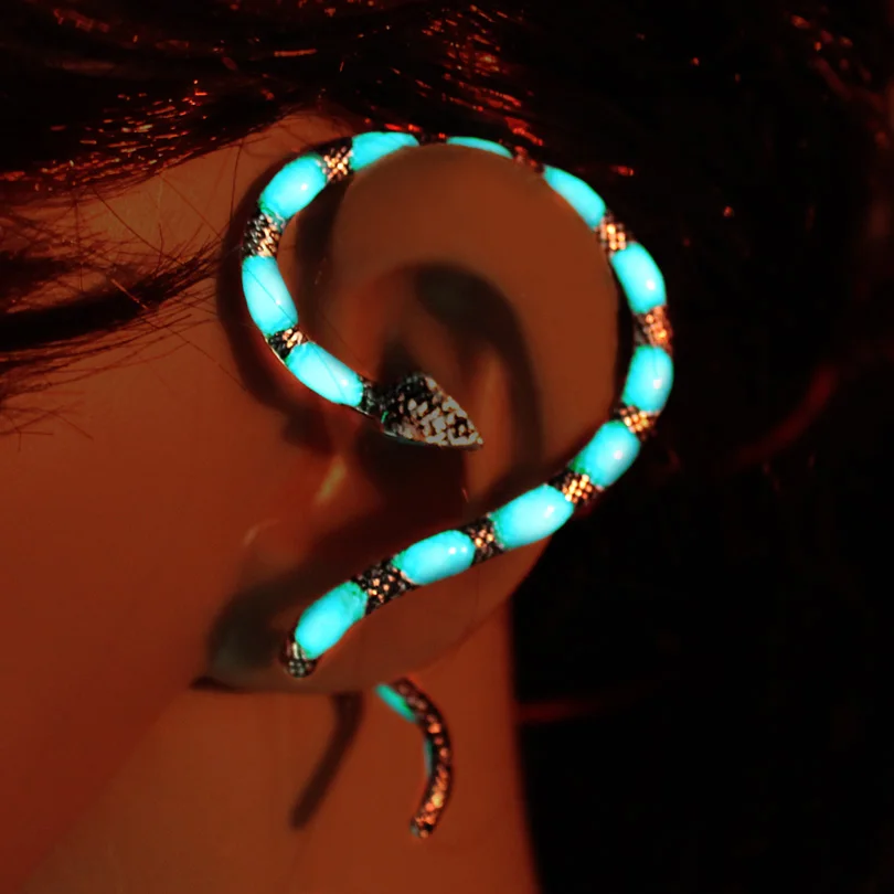 

The snake Ear Cuff cobra Ear Cuff GLOW in the DARK Naja naja atra Ear clip earrings Stud Earrings Clip Earrings WOMEN girls gift