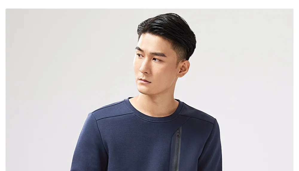 XiaoMi Mijia Uleemark мужской спортивный свитер с круглым вырезом черный свитер с круглым вырезом с модной молнией