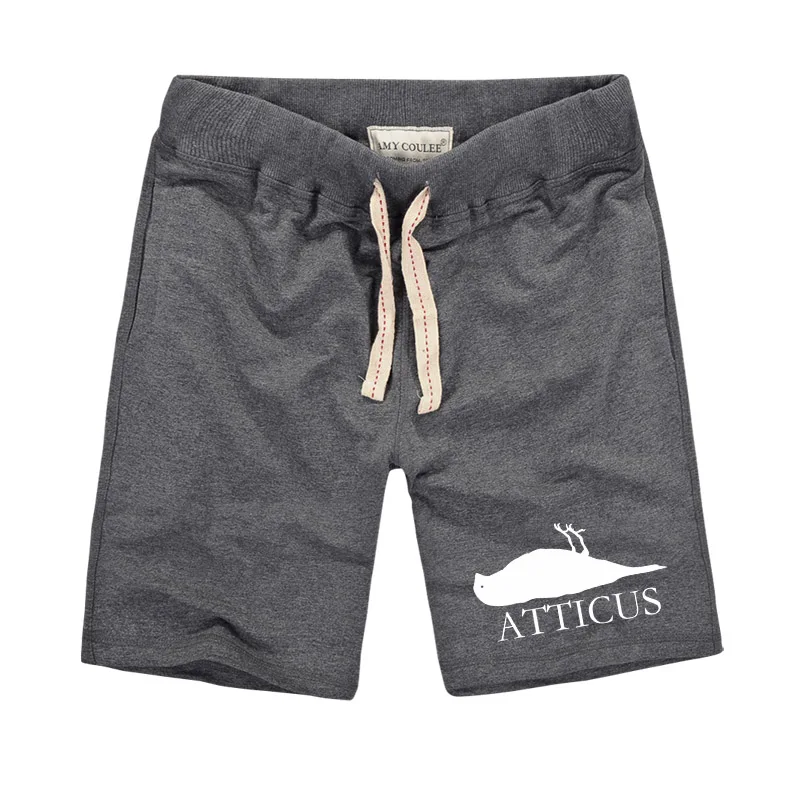 Harajuku Styles ATTICUS Dead Bird Logo Printed Creative Shorts Comfortable Shorts Summer Men Casual Shorts Bermuda