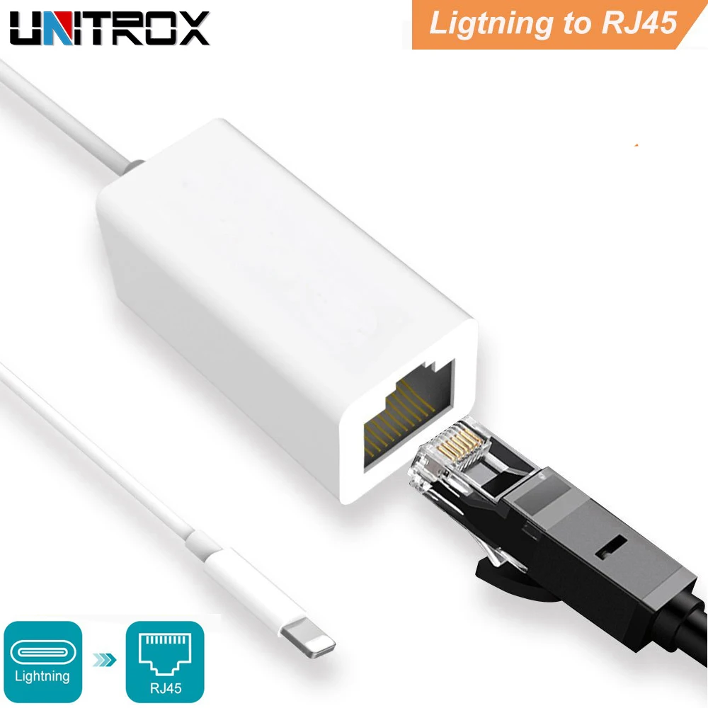 Для Lightning/RJ45 Ethernet LAN проводной сетевой адаптер 100 Мбит/с сетевой кабель за рубежом Путешествия Компактный для iPhone X/iPad серии