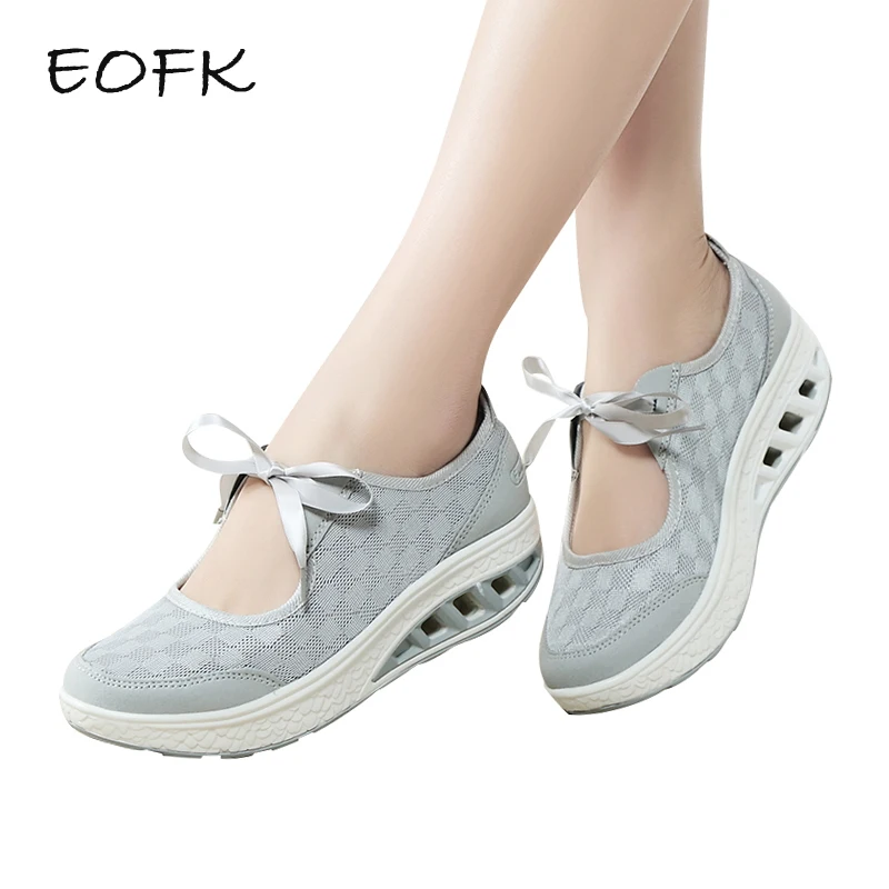 EOFK Summer Women Flat Platform Shoes Woman Casual Air Mesh Breathable Shoes Butterfly-knot Lace Up Fabric Shoes zapatos mujer EOFK Summer Women Flat Platform Shoes Woman Casual Air Mesh Breathable Shoes Butterfly-knot Lace Up Fabric Shoes zapatos mujer